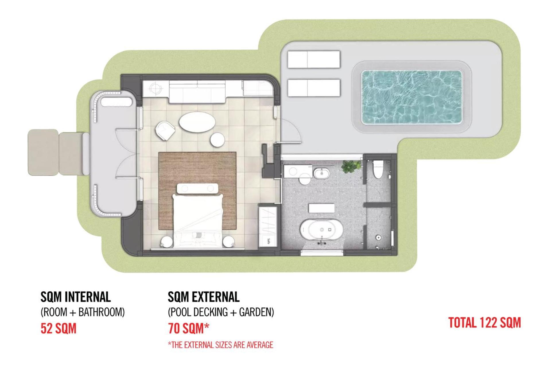 The Standard, Hua Hin Hotel Exterior foto Floorplan of a typical suite